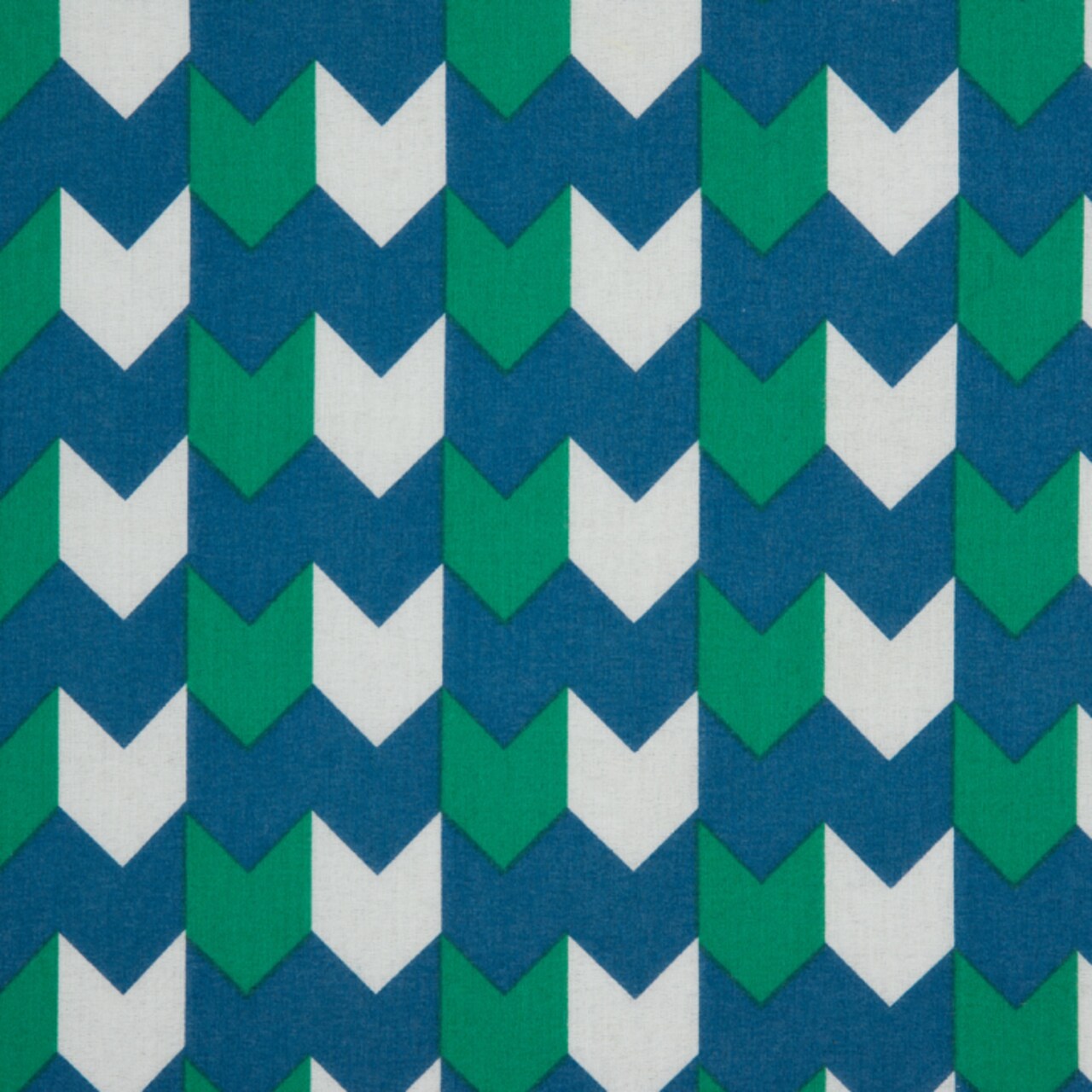 1 Yard Daphne / Deep Mint / White Striped Chevron Stretch Cotton Voile